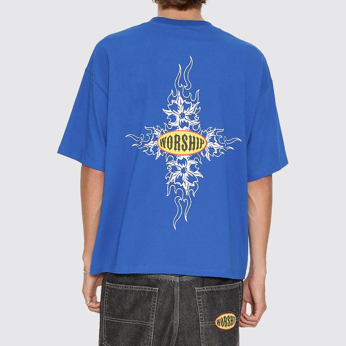 Tropical Heat Box Crop Tee - Sailor Blue