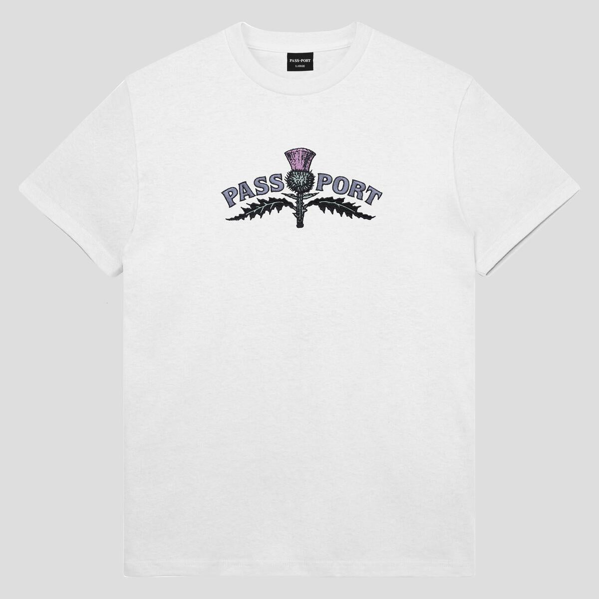 Thistle Embroidery Tee - White