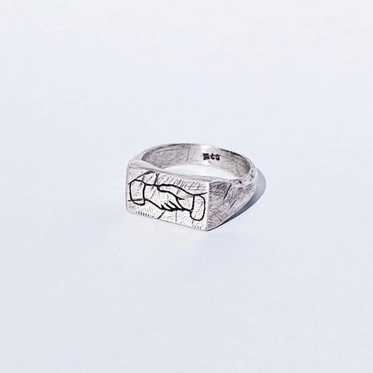 Handshake 'Sterling Silver' Ring