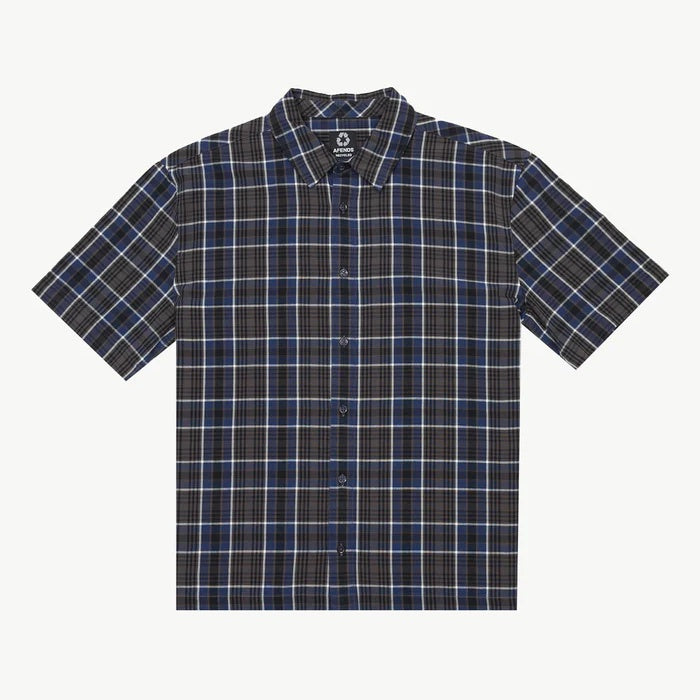 Check Out Recycled Short Sleeve Shirt - Navy Check