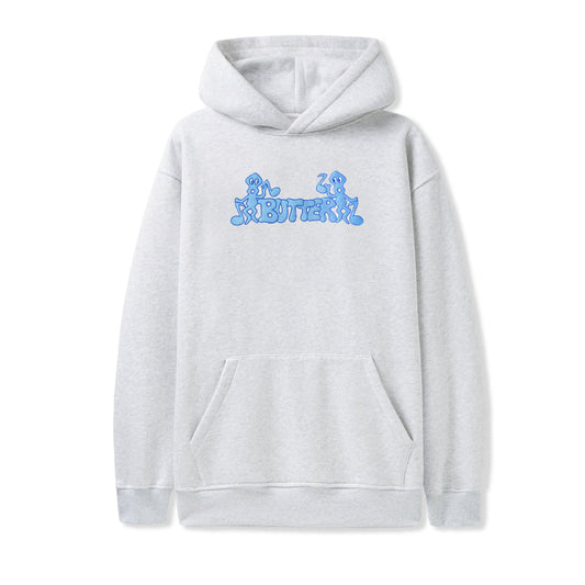 Notes Embroidered Hood - Ash Grey