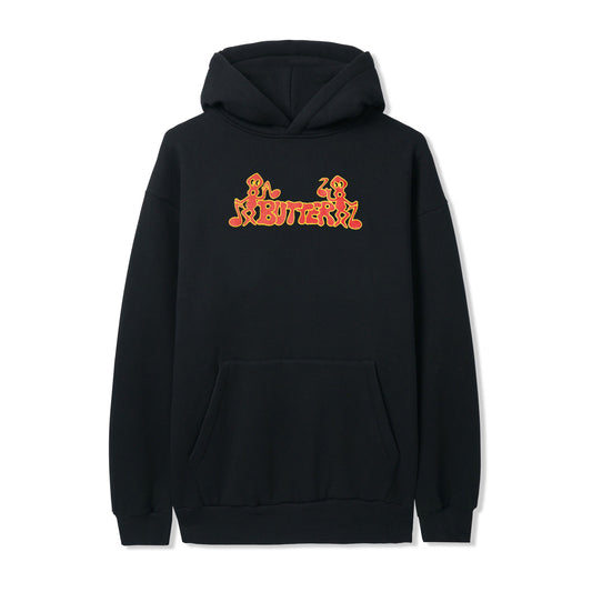 Notes Embroidered Hood - Black